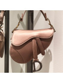 Dior Mini Saddle Bag in Champagne Gold Silk 2019