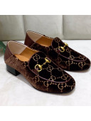 Gucci GG Velvet Horsebit Loafer Brown 2019