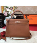 Hermes Kelly 32cm in Original Togo Leather Bag Brown