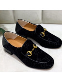 Gucci GG Velvet Horsebit Loafer Black 2019