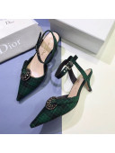 Dior Gang Buckle Slingback Pump in Green Tartan Fabric 2019