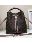 Louis Vuitton Braided Handle Monogram Canvas NéoNoé Bucket Bag Pink F/W2018