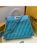 Fendi Transparent Peekaboo Regular Top Handle Bag Turquoise 2019