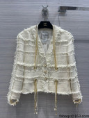 Chanel Tweed Jacket with Chians and Pearls CHJ40103 2022