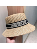 Dior Straw Embroidered Band Bucket Hat Black 2021