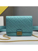 Fendi FF Lambskin Baguette Upside Down Belt Bag Blue 2019