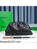 Bottega Veneta The Large Pouch Clutch in Woven Lambskin Black/Silver 2021 21