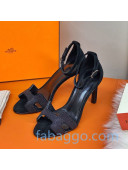 Hermes Premiere Crystal H Heel 90 Sandals Black 04 2020