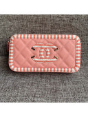 Chanel Vanity Grained Calfskin Clutch with Chain A84450 Light Pink 2019