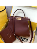 Fendi Medium Peekaboo ISeeU Bag in Stitching Full Grain Leather Brown 2021