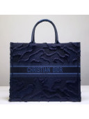 Dior Book Tote Camouflage Embroidered Canvas Bag Blue 2019