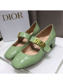 Dior Patent Calfskin Mary Janes Pumps Green 2021