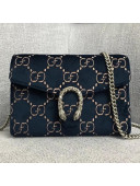 Gucci Dionysus GG Velvet Mini Chain Wallet 401231 Dark Blue  2018