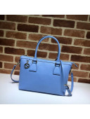 Gucci Interlocking G Charm Leather Tote Bag 449659 Blue 2019