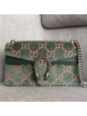 Gucci Dionysus GG Velvet Small Shoulder Bag 499623 Green 2018