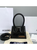 Jacquemus Le Chiquito Mini Top Handle Bag in Smooth Leather Black 2021