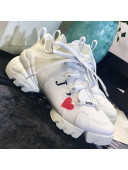 Dior J'Adior Neoprene Heart D-Connect Sneakers White 2019