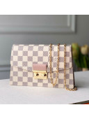 Louis Vuitton Croisette Chain Wallet in Damier Azur Canvas N60357 Ballerine Pink 2021