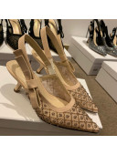 Dior J'Adior Slingback Pumps/Ballerinas Flats in Nude Crystal Mesh Embroidery 2021