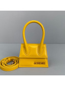 Jacquemus Le Chiquito Mini Top Handle Bag in Smooth Leather Yellow 2021