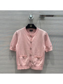 Chanel Knit Short Cardigan Pink 2022 031210