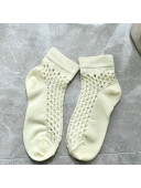 Dior Mesh Short Socks Cream White 2020