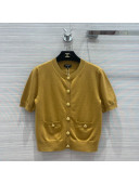 	 Chanel Knit Short Cardigan Yellow 2022 031211