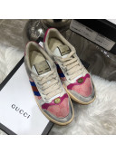 Gucci Women's Screener Leather Sneaker ‎570442 Pink 2019