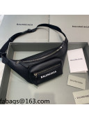 Balenciaga Logo Grained Leather Small Belt Bag Black 2021 2021 09