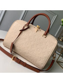 Louis Vuitton Monogram Empreinte Leather Speedy Bandouliere 25 M44736 Cream White 2019