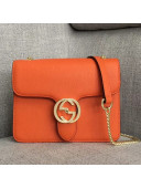 Gucci GG Leather Small Shoulder Bag 510304 Orange 2018