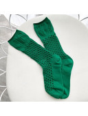 Dior Mesh Medium-High Socks Dark Green 2020