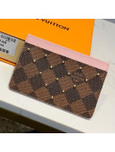 Louis Vuitton Damier Ebene Canvas Studded Card Holder N60248 2019