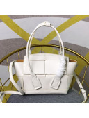 Bottega Veneta Arco Mini Bag in Smooth Maxi Woven Calfskin White 2019