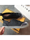 Fendi FF Canvas and PVC Low-Top Sneakers with Label Black 2020