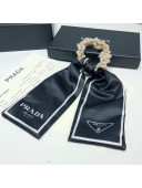 Prada Silk Pearl Bow Hair Ring Black 2021