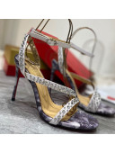 Christian Louboutin Silver Studde Sandals 10cm Purple 2021