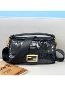 Fendi Baguette Sequins Medium Bag Black 2021