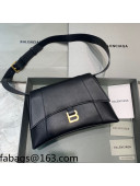 Balenciaga Hourglass Sling Back Large Bag in Calf Leather Black/Gold 2021