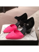 Chanel Patent Calfskin Mary Jane Pumps G35426 Pink/Black 2020