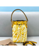 Fendi Mon Tresor Mini Bucket Bag in FF Vertigo Glazed Canvas Yellow 2021