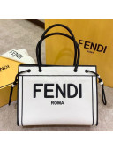 Fendi Canvas Large Roma Shopper Tote White/Black 2020