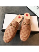 Gucci Princetown GG Canvas Flat Slipper Mules 475094 Beige 2019