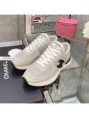 Chanel Leather & Mesh Sneakers Gray/White 2021 112268