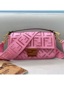 Fendi Baguette Medium Bag with FF embroidery Pink 2021 8372L