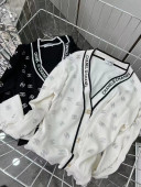 Chanel CC Allover Cardigan White/Black 2022 031222