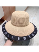 Loewe Raffia Straw Wide Brim Bucket Hat Black 2021