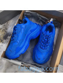 Balenciaga Allover Logo Triple S Sneakers Blue 2020 (For Women and Men)