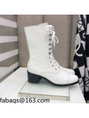 Chanel Nappa Leather Lace-ups Boots 4.5cm White 2021 