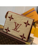 Louis Vuitton Pochette Voyage MM Pouch in Monogram Raffia M80352 Beige/Brown 2021